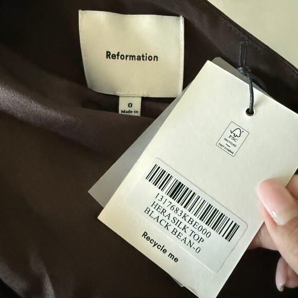 New Reformation Hera Silk Top - Picture 5 of 5